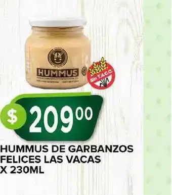 Supermercados Mayor Hummus De Garbanzos Felices Las Vacas X 230ml oferta