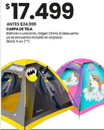 Changomas CARPA DE TELA oferta