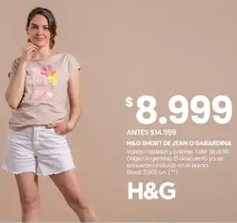 Changomas H&G SHORT DE JEAN O GABARDINA oferta
