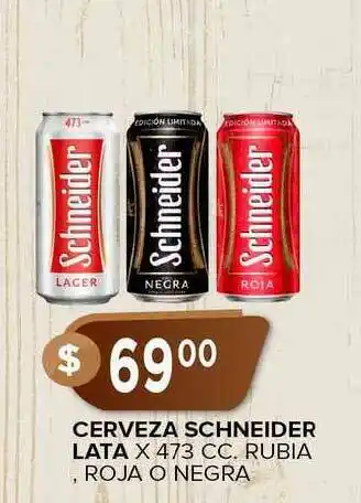 Supermercados Mayor Cerveza Schneider Lata X 473 Cc. Rubia, Roja O Negra oferta