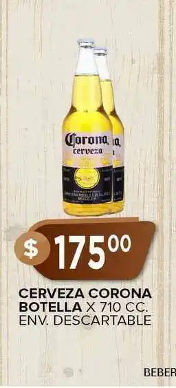 Supermercados Mayor Cerveza Corona Botella X 710 C. Env. Descartable oferta