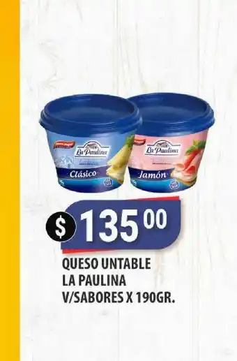 Supermercados Mayor Queso Untable La Paulina V-sabores X 190gr. oferta