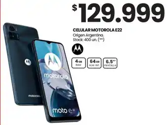 Changomas CELULAR MOTOROLA E22 oferta
