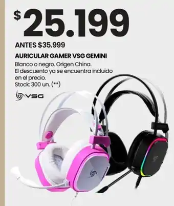 Changomas AURICULAR GAMER VSG GEMINI oferta