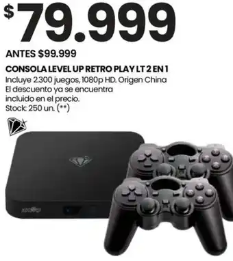 Changomas CONSOLA LEVEL UP RETRO PLAY LT 2 EN 1 oferta