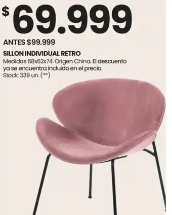 Changomas SILLON INDIVIDUAL RETRO oferta