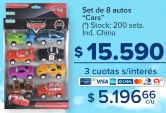 Carrefour Set de 8 autos Cars oferta