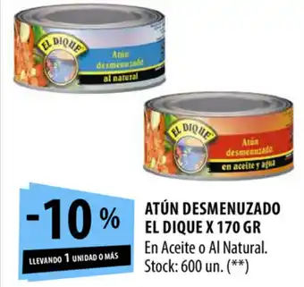 Punto Mayorista El Dique Atún Desmenuzado x 170 gr oferta