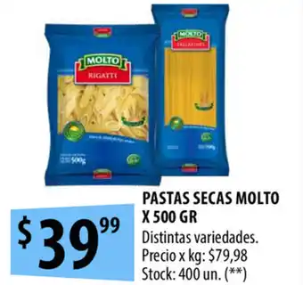 Punto Mayorista Molto Pastas Secas x 500 gr oferta
