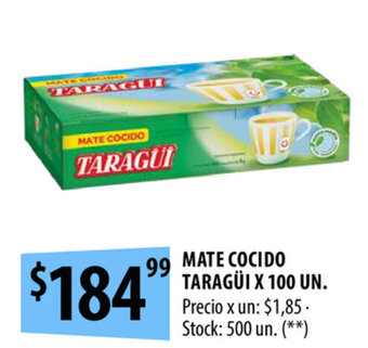 Punto Mayorista Mate Cocido Taragüi x 100 un oferta