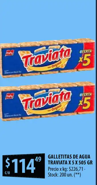 Punto Mayorista Traviata Galletitas De Agua x 5 x 505 gr oferta