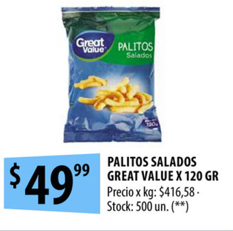 Punto Mayorista Palitos Salados Great Value x 120 gr oferta