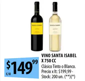 Punto Mayorista Santa Isabel Vino x 750 cc oferta
