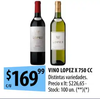 Punto Mayorista Lopez Vino x 750 cc oferta