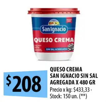 Punto Mayorista Queso Crema San Ignacio Sin Sal Agregada x 480 gr oferta