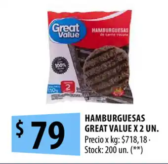 Punto Mayorista Hamburguesas Great Value x 2 un oferta