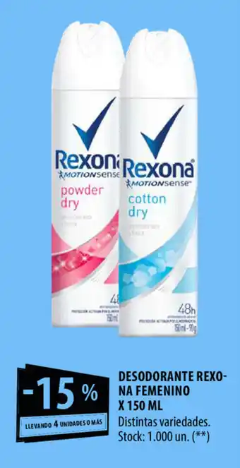Punto Mayorista Rexona Femenino Desodorante x 150 ml oferta