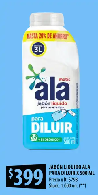 Punto Mayorista Ala Jabón Líquido para Diluir x 500 ml oferta