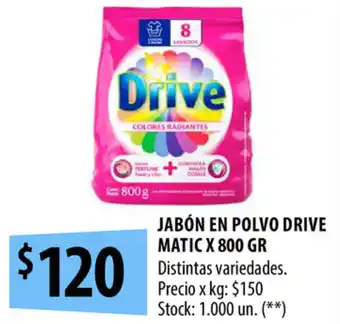 Punto Mayorista Drive Jabón En Polvo Matic x 800 gr oferta