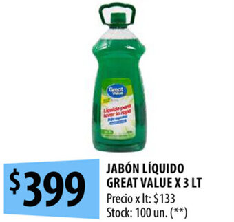 Punto Mayorista Jabón Líquido Great Value x 3 lt oferta