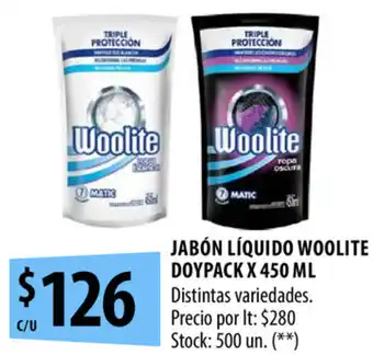 Punto Mayorista Woolite Jabón Líquido Doypack x 450 ml oferta