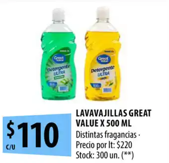Punto Mayorista Lavavajillas Great Value x 500 ml oferta