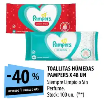 Punto Mayorista Pampers Toallitas Húmedas x 48 un Siempre Limpio o Sin Perfume oferta