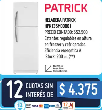 Punto Mayorista Patrick Heladera HPK135M00B01 oferta