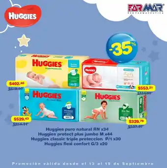 Farmar Huggies Puro Natural RN x34 oferta