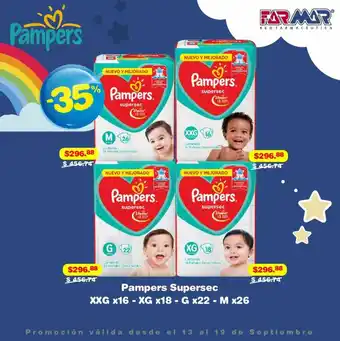 Pampers Supersec XXG x16 - XG x18 - G x22 - M x26