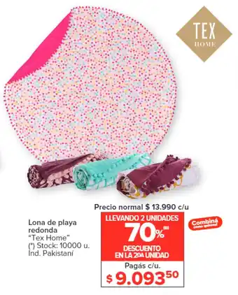 Carrefour Lona de playa redonda "Tex Home" oferta