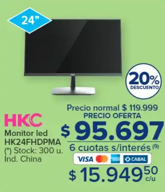 Carrefour HKC Monitor led HK24FHDPMA oferta
