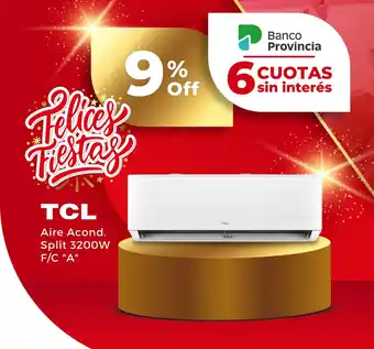 Naldo Lombardi TCL Aire Acond. Split 3200W F/C "A" oferta
