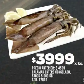 Coto CALAMAR ENTERO CONGELADO, X KG. oferta