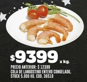 Coto COLA DE LANGOSTINO ENTERO CONGELADO, X KG. oferta