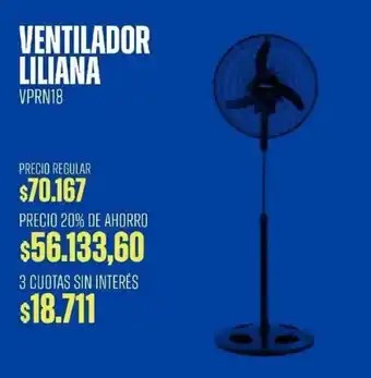 Supermercados Vea VENTILADOR LILIANA VPRN18 oferta