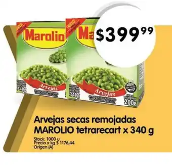 Supermercados Buenos Días Arvejas secas remojadas MAROLIO tetrarecart x 340 g oferta