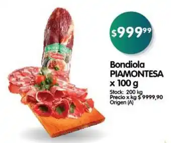 Supermercados Buenos Días Bondiola PIAMONTESA x 100 g oferta
