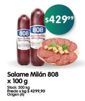 Supermercados Buenos Días Salame Milán 808 x 100 g oferta