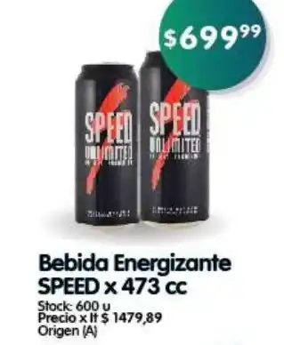Supermercados Buenos Días Bebida Energizante SPEED x 473 cc oferta