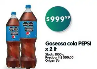 Supermercados Buenos Días Gaseosa cola PEPSI x 2 It oferta