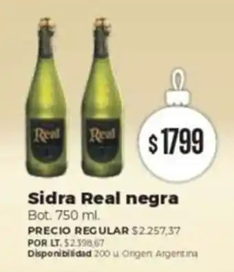 Supermercados Vea Sidra Real negra Bot. 750 ml. oferta
