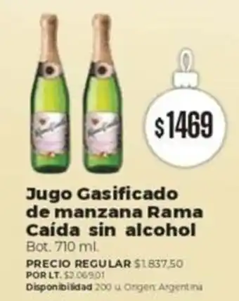 Supermercados Vea Jugo Gasificado de manzana Rama Caída sin alcohol Bot. 710 ml. oferta