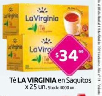 Cordiez La Virginia Té en Saquitos x 25 Un oferta