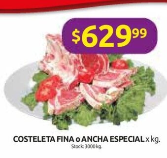 Cordiez Costeleta Fina o Ancha Especial x kg oferta