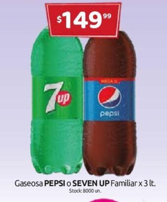 Cordiez Pepsi o Seven Up Gaseosa Familiar x 3lt oferta
