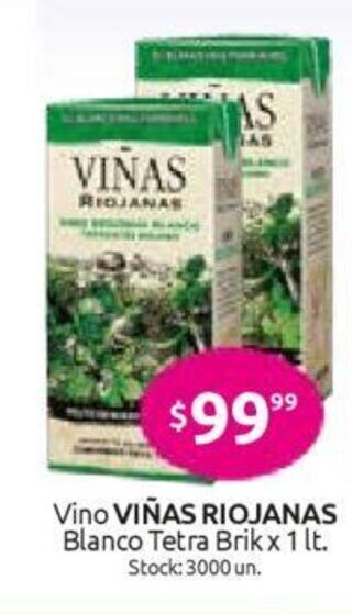 Cordiez Viñas Riojanas Vino Blanco Tetra Brik x 1lt oferta