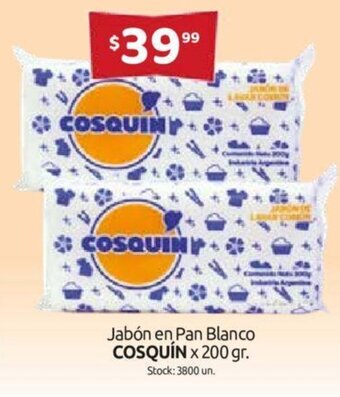 Cosquín Jabón en Pan Blanco x 200gr