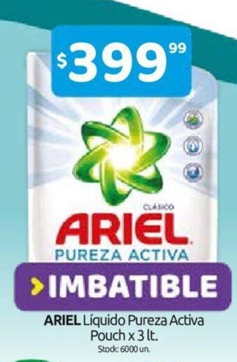 Cordiez Ariel Líquido Pureza Activa Pouch x 3lt oferta