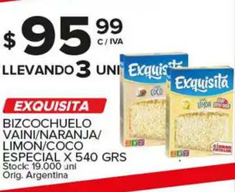 Carrefour Maxi Exquisita Bizcochuelo Vaini/Naranja Especial x 540gr oferta